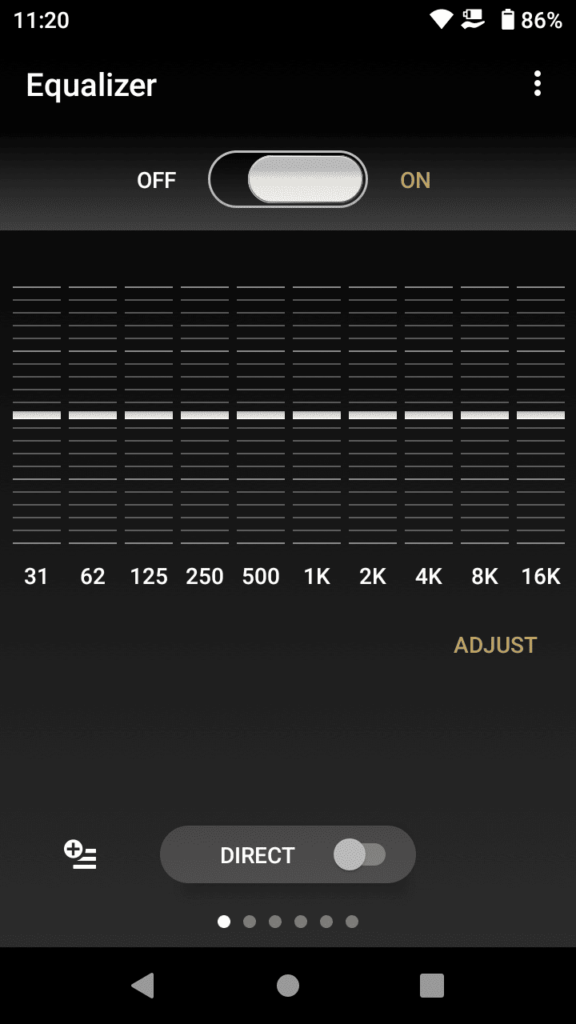 Sony NW-WM1AM2 Sound Adjustment app