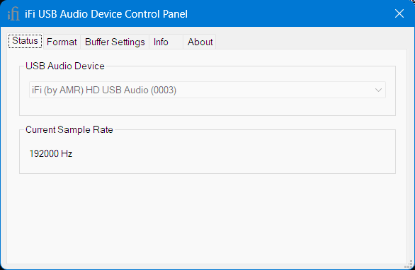 ifi usb audio device control panel