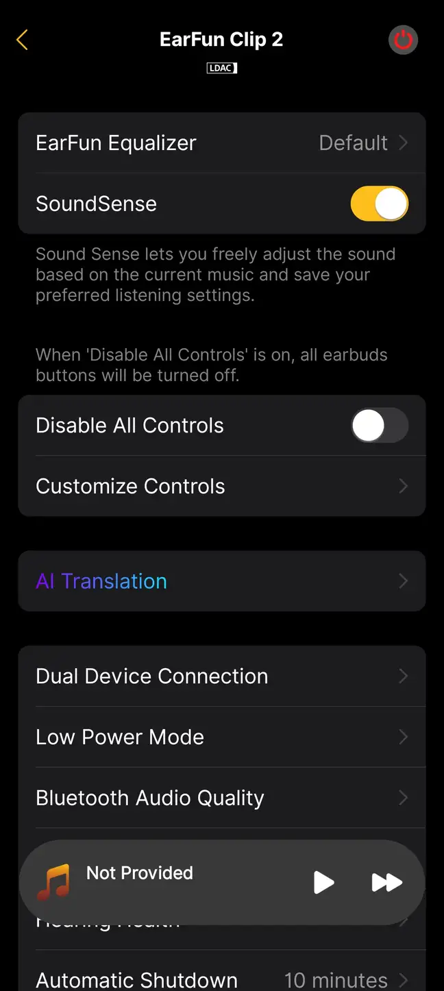 EarFun Clip 2 App