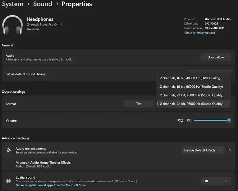 SteelSeries Arctis Nova Pro Omni_Windows settings